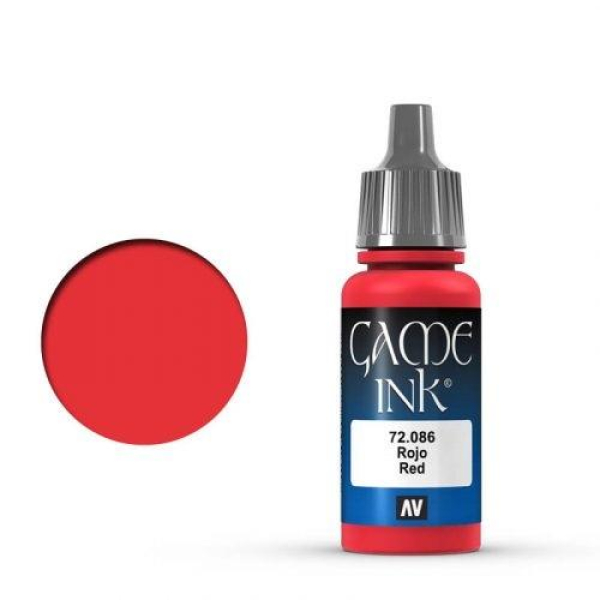 Vallejo Game Color Ink: 086 Ink Red, 17 ml