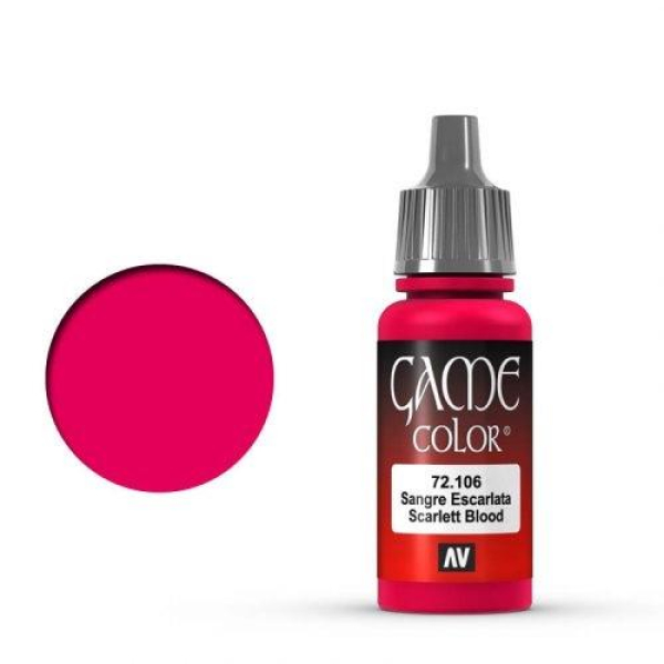 Vallejo Game Color: 106 Scarlett Blood 17 ml