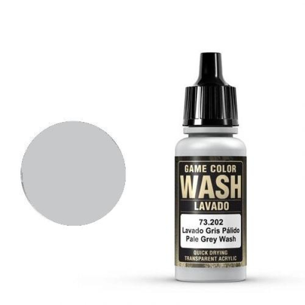 Vallejo Game Color Wash: 202 Pale Grey Wash, 17 ml