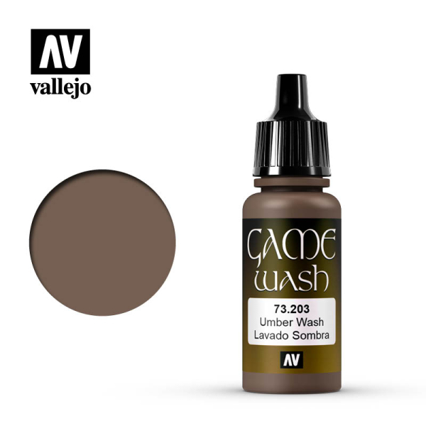 Vallejo Game Color Wash: 203 Umber Wash, 17 ml