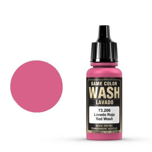 Vallejo Game Color Wash: 206 Red Wash, 17 ml