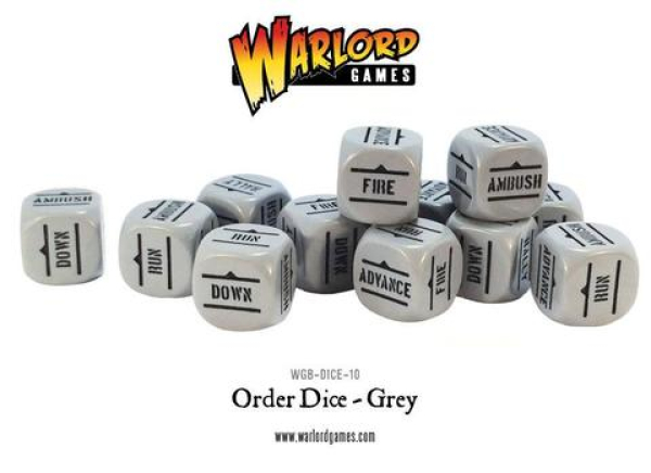 Bolt Action Orders Dice Grey (12)